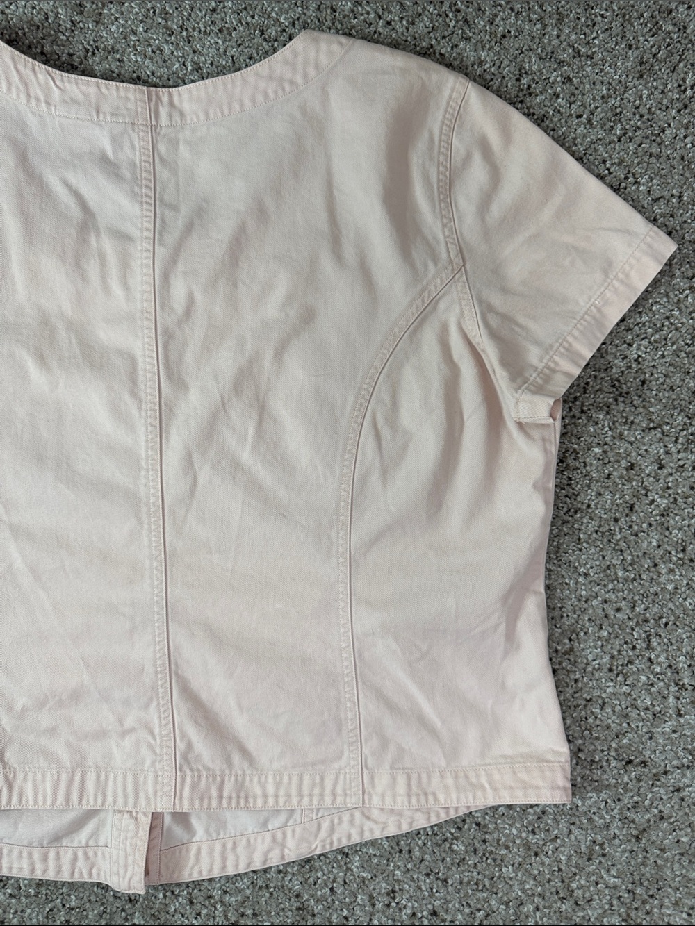 First Issue Light Pink Button-Front Short Sleeve Top - Picture 10 of 13